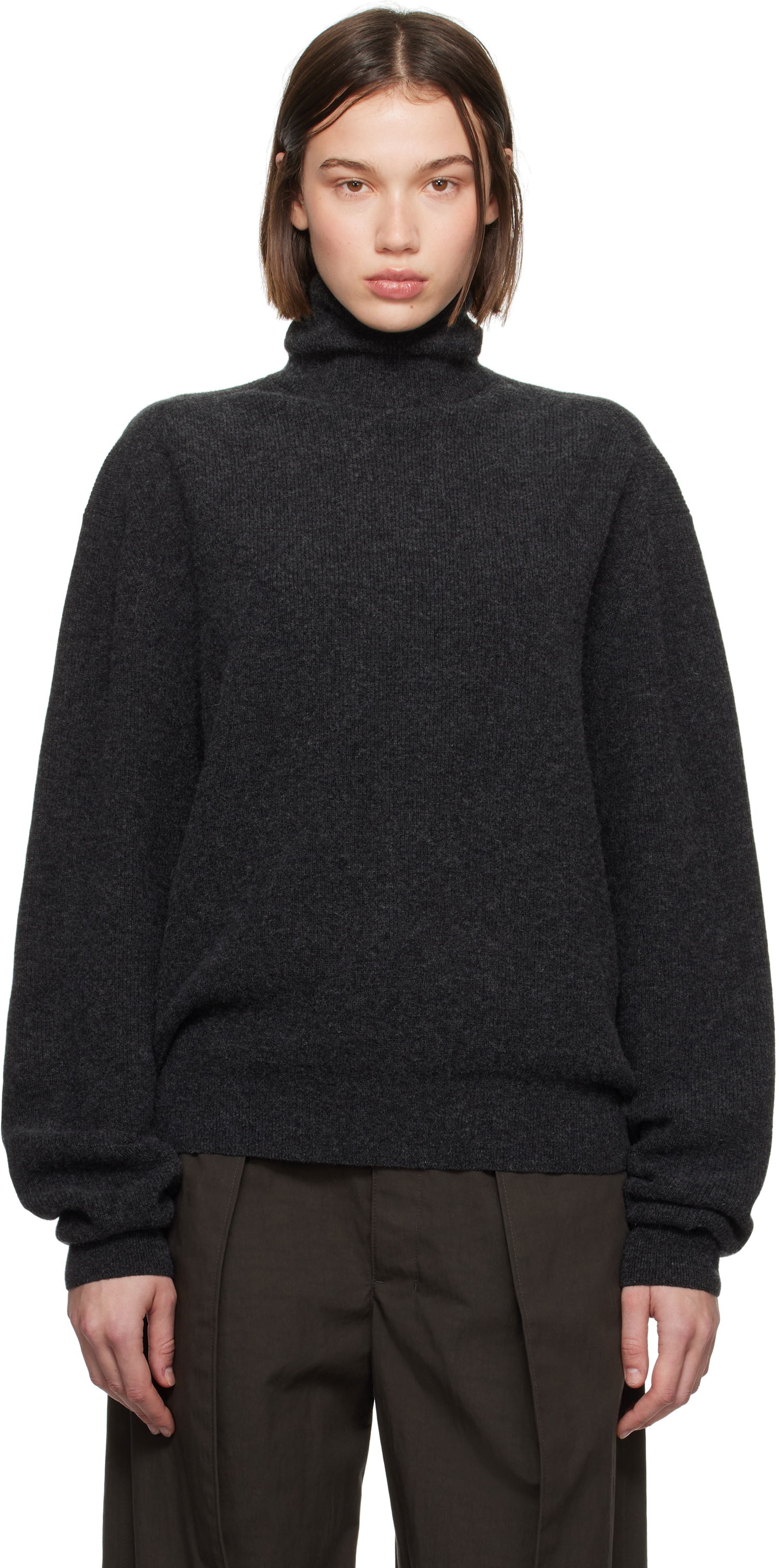 Villapaita LEMAIRE LEMAIRE Ribbed Turtleneck Sweater Harmaa | TO1315 LK1026, 0