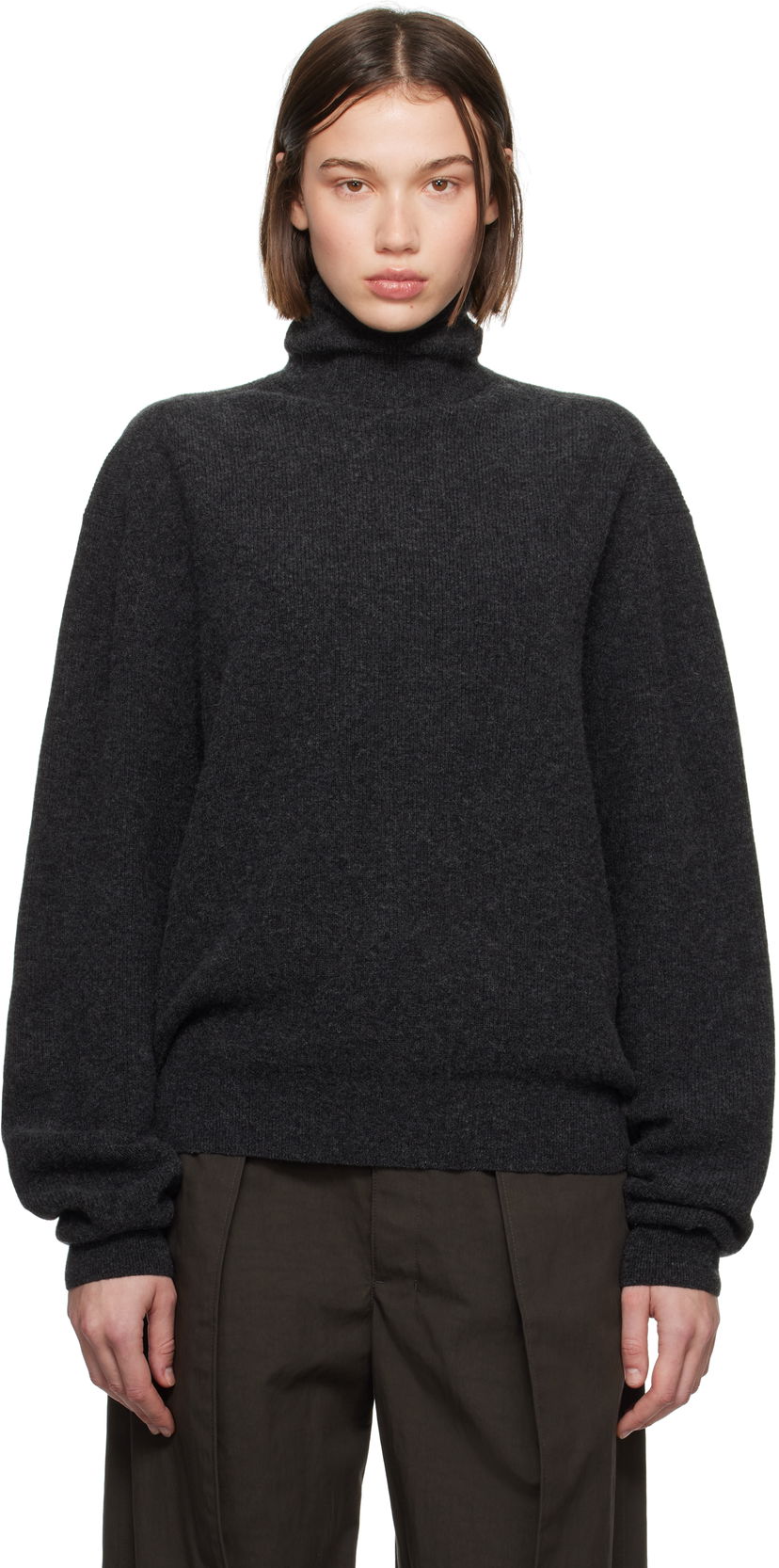 Villapaita LEMAIRE LEMAIRE Ribbed Turtleneck Sweater Harmaa | TO1315 LK1026