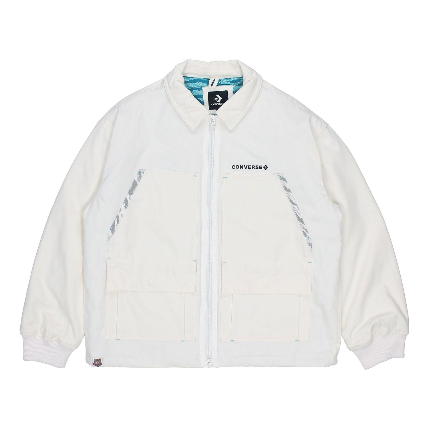 Takki Converse New Year Series Logo Print Lapel Jacket Valkoinen | 10024149-A01, 0