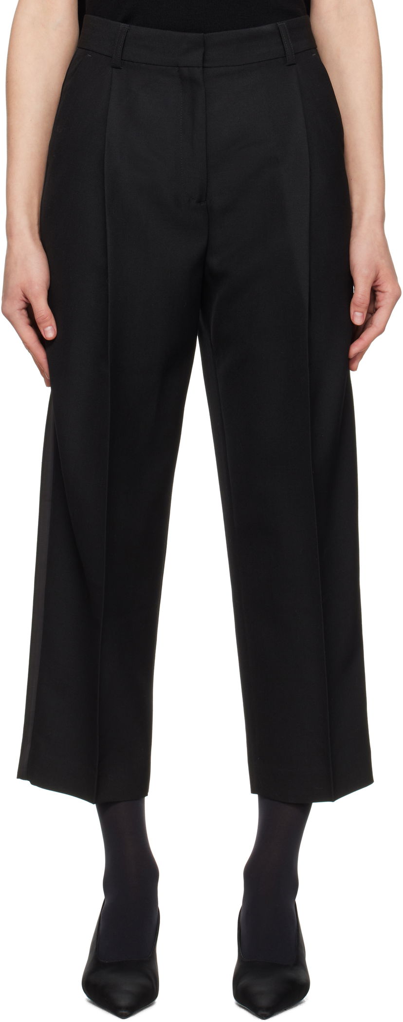 Housut TOTEME TOTEME Pleated Straight Trousers Musta | 251-WRB0254-FB0026