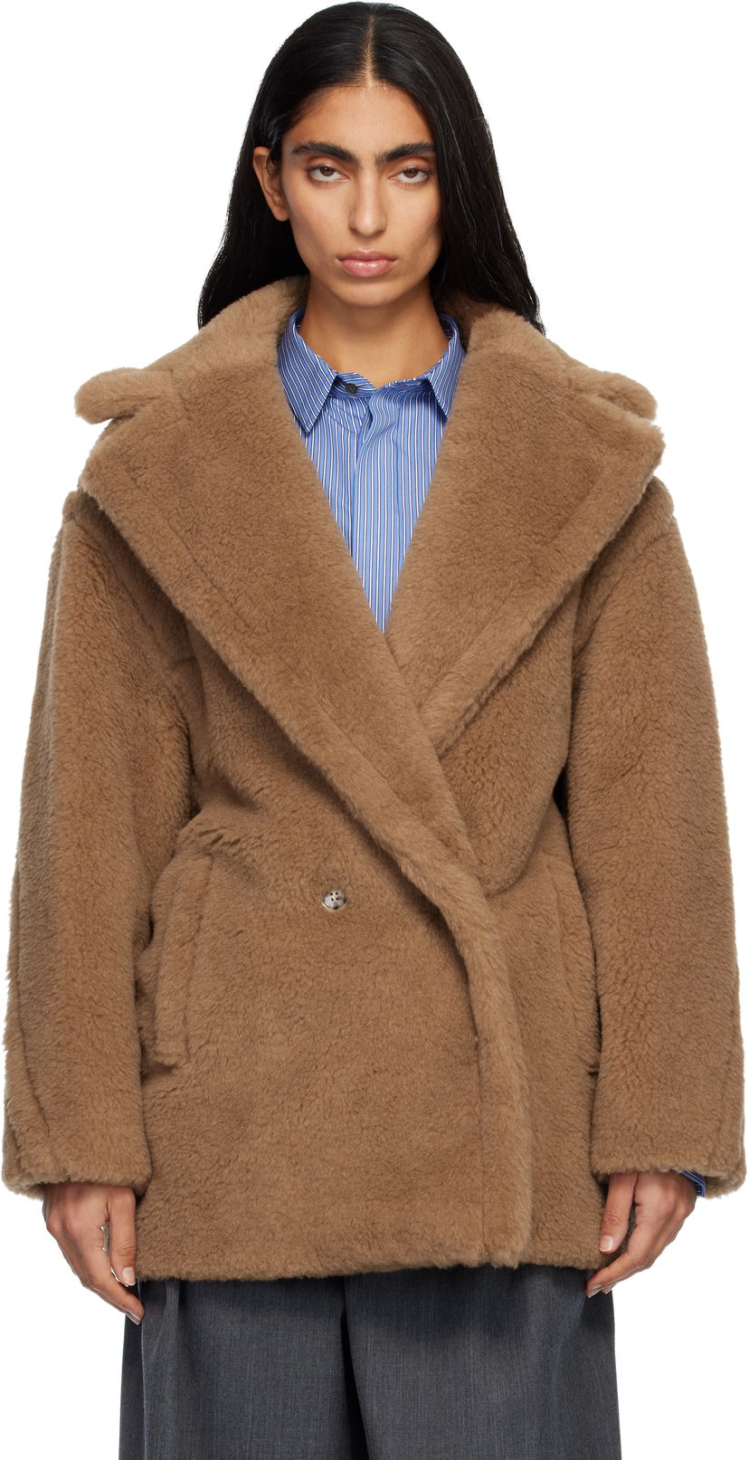 Takit Max Mara Dramma Teddy Bear Coat Beige | 2521086022600