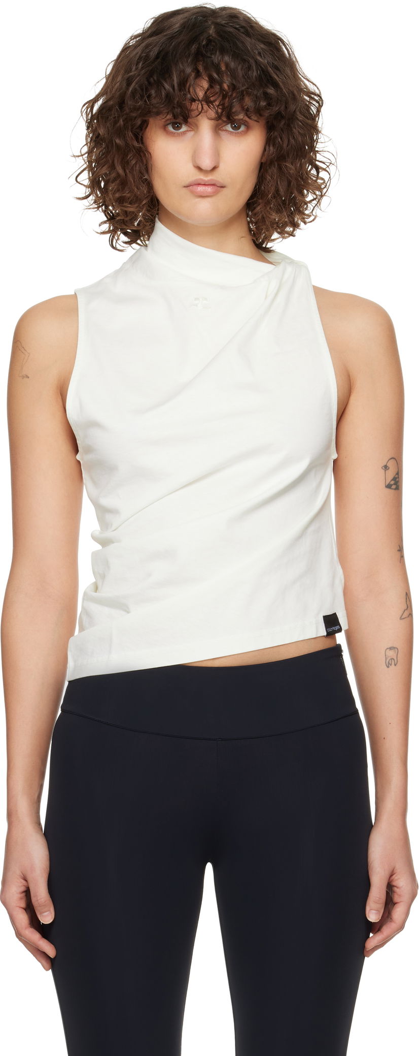 Tankkitoppi Courrèges Courrèges Draped Jersey Tank Top Valkoinen | 125JDE125JS0107