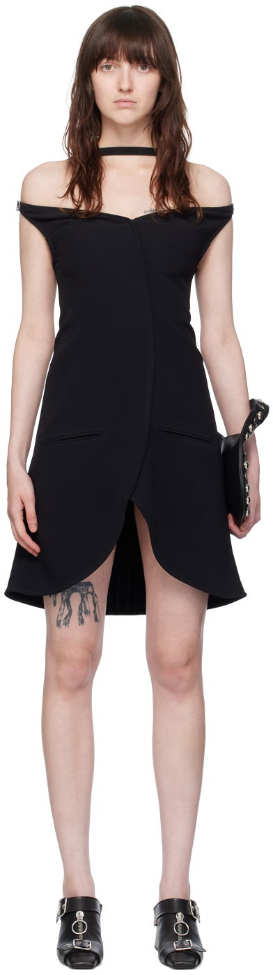 Mekko Courrèges Courrèges Ellipse Off-Shoulder Minidress Musta | 224CRO383VI0013