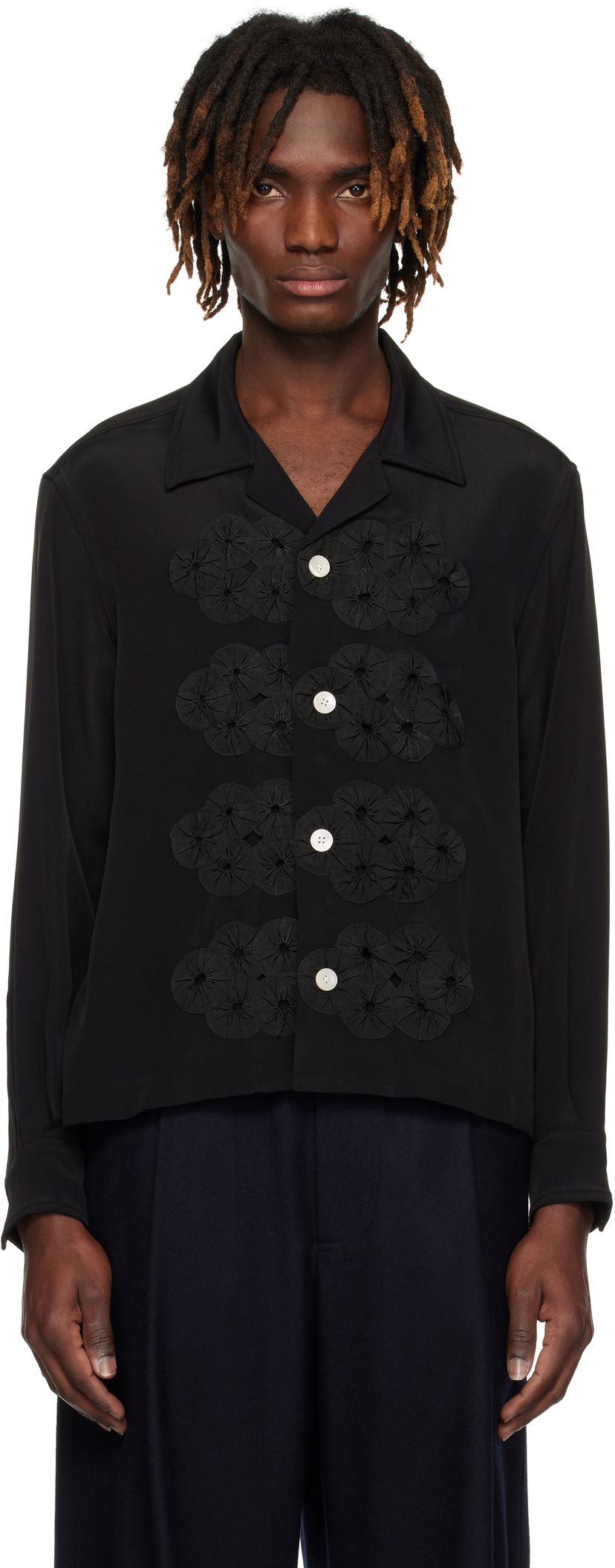 Paita Bode Bode Ribbon Garland Shirt Musta | MRS25SH037