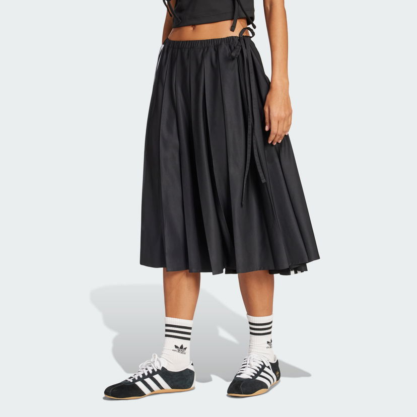 Hame adidas Performance Pleated Maxi Skirt with Tie Musta | JW0114
