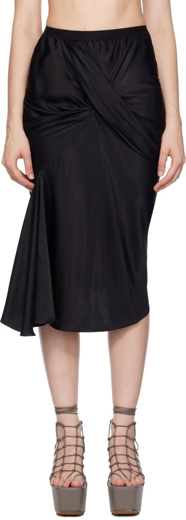 Hame Rick Owens Rick Owens Concordians Seb Draped Midi Skirt Musta | RP02E4346 HSCH, 0