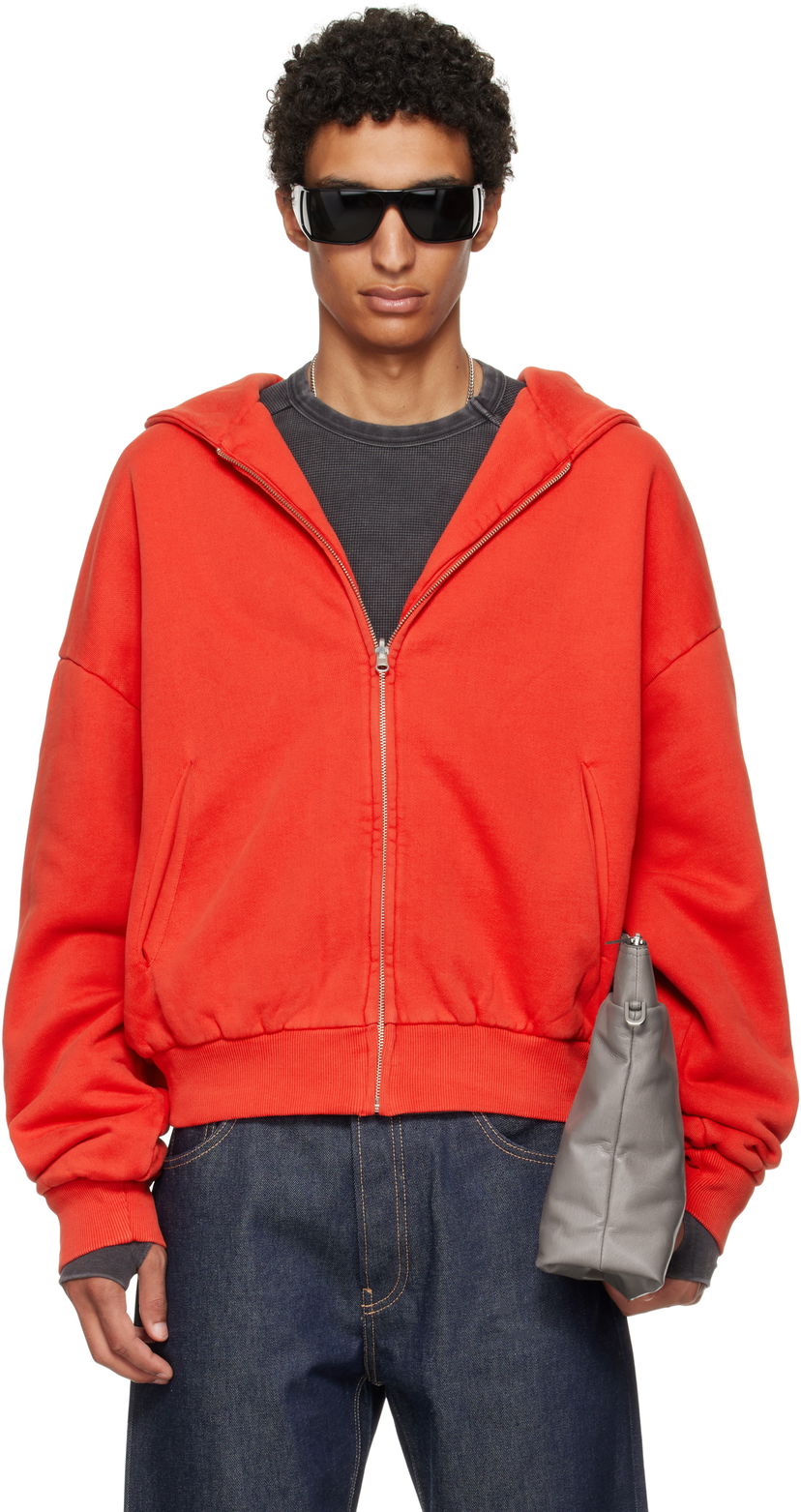 Huppari Entire Studios Entire Studios Thermal Zip-Up Hoodie Punainen | ES2488CH