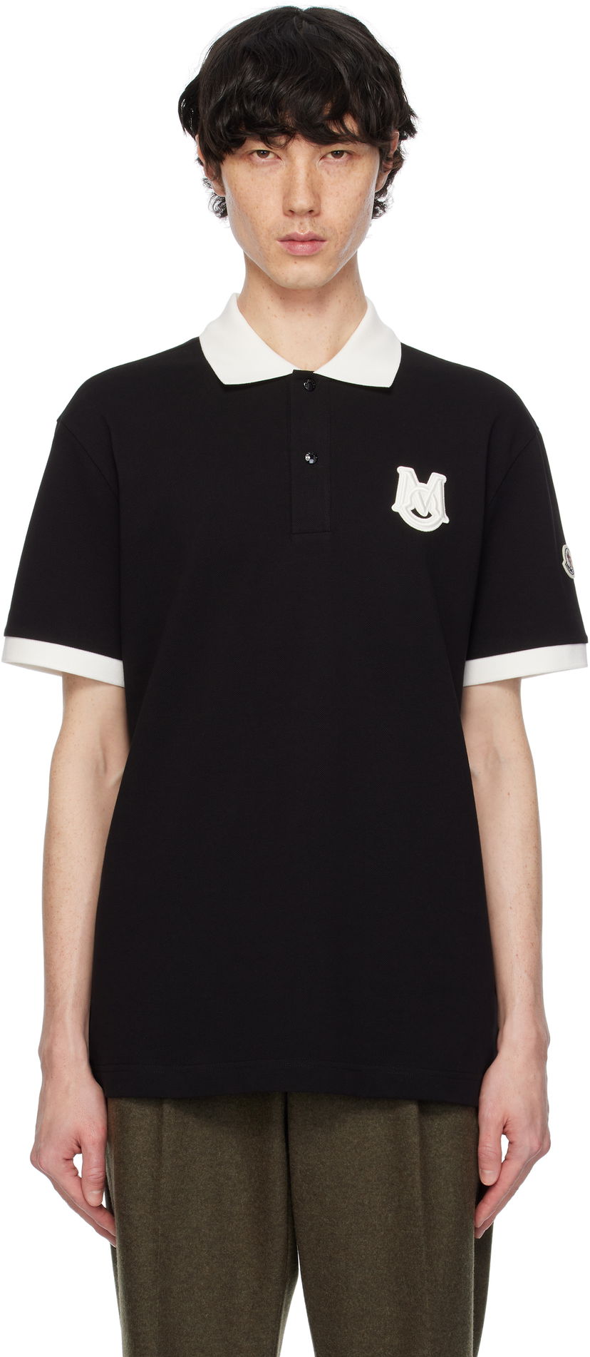 Poolopaita Moncler Archivio Short Sleeve Polo Musta | K10918A0000589A16