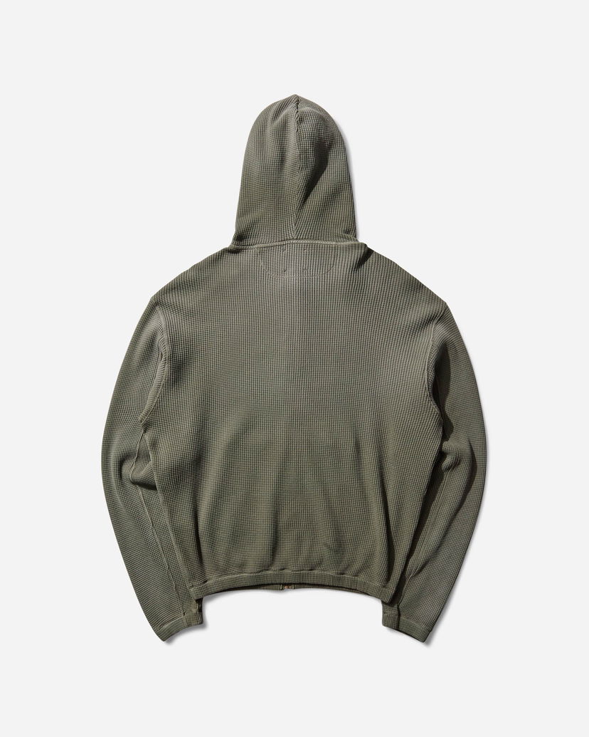 Huppari ROA Sun Faded Waffle Zip Up Hoodie Vihreä | RBMW0513FA340 GRN0012
