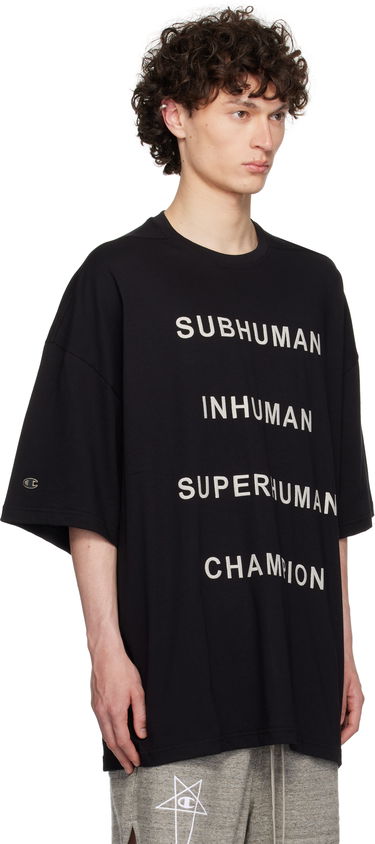 T-paita Rick Owens Rick Owens Champion Edition Tommy T-Shirt Musta | CM01E1675 CHJG JERSEY, 1