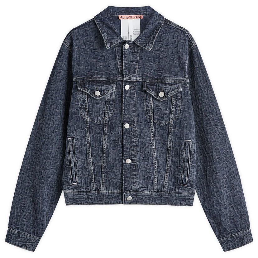 Takki Acne Studios Rye Monogram Denim Jacket Tummansininen | B90775-AIL