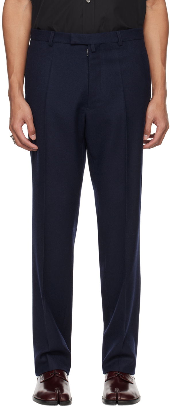 Housut Maison Margiela Pleated Trousers Tummansininen | SI1KA0009 S60309