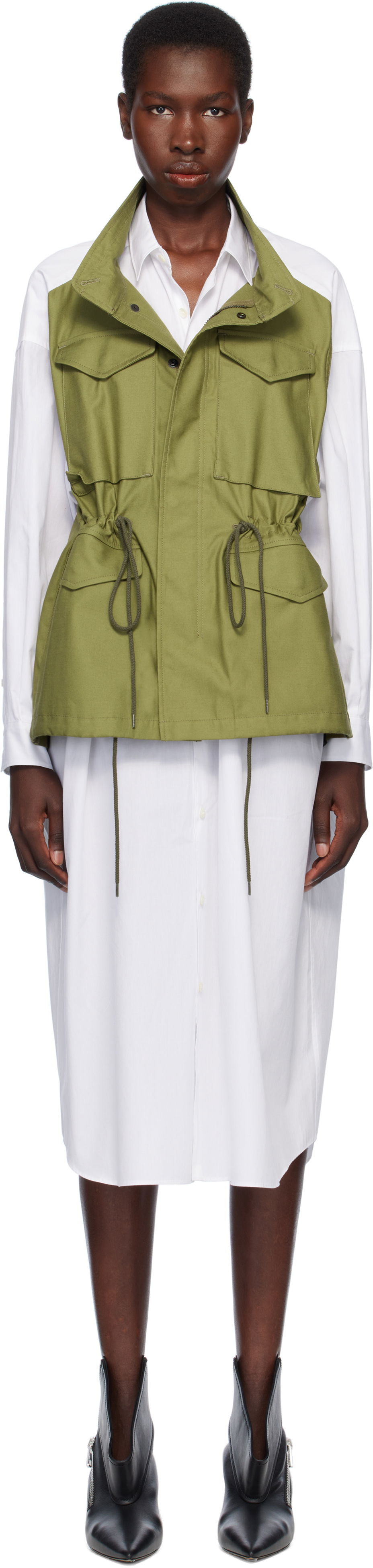 Liivi Junya Watanabe Junya Watanabe Shirt Midi Dress Vihreä | JO-O028-051, 0