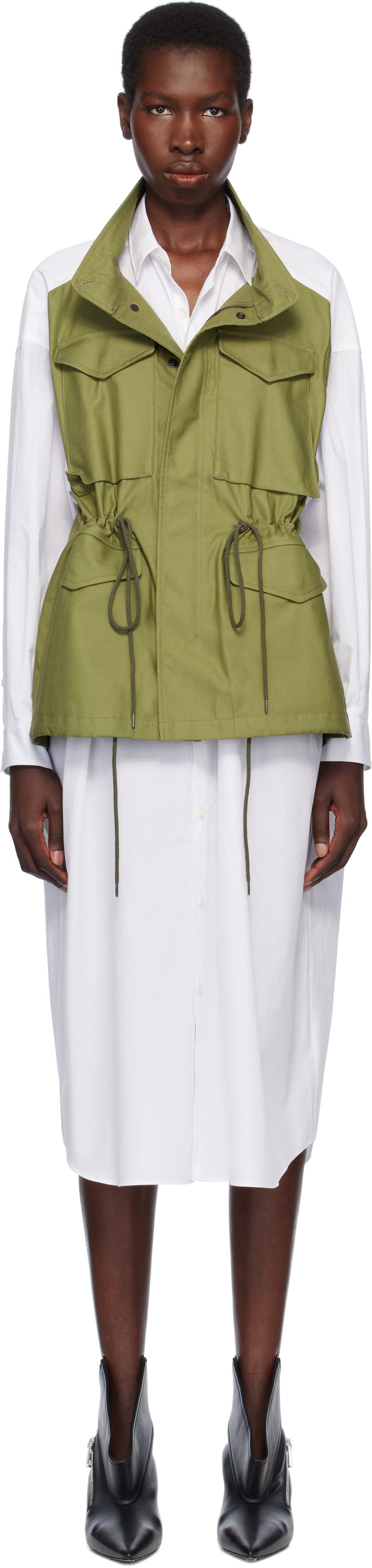 Liivi Junya Watanabe Junya Watanabe Shirt Midi Dress Vihreä | JO-O028-051