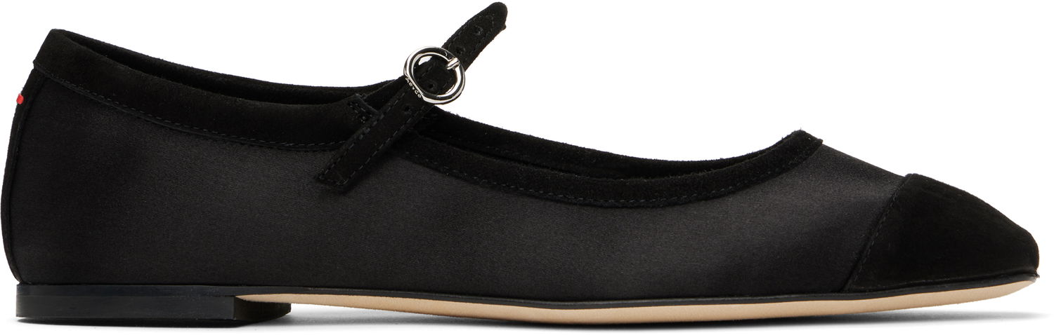 Vaatteet Aeyde Aeyde Uma Satin Toe-Cap Ballerina Flats Musta | A11-FL-RKLS08FL169-SS25-800-067, 0