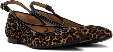 Tennarit ja kengät A.P.C. A.P.C. Katie Leopard Print Calf Hair Ballerina Flats Ruskea | PXBUM-F53309, 3