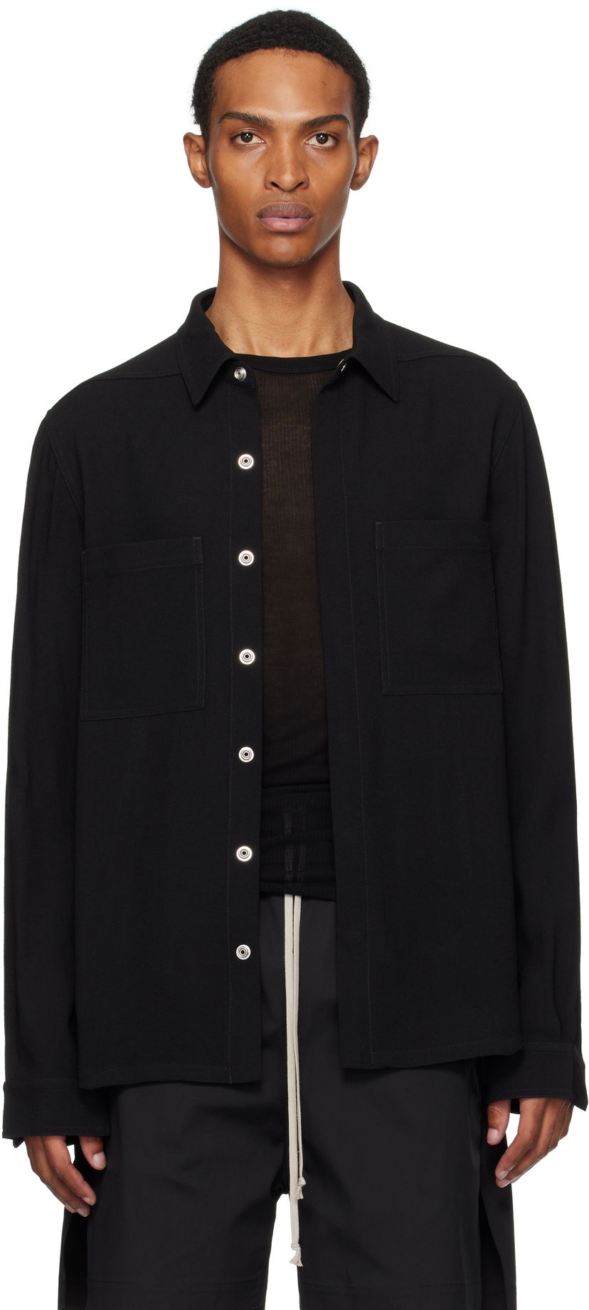 Paita Rick Owens Rick Owens Concordians Outer Shirt Musta | RU02E1235 WA