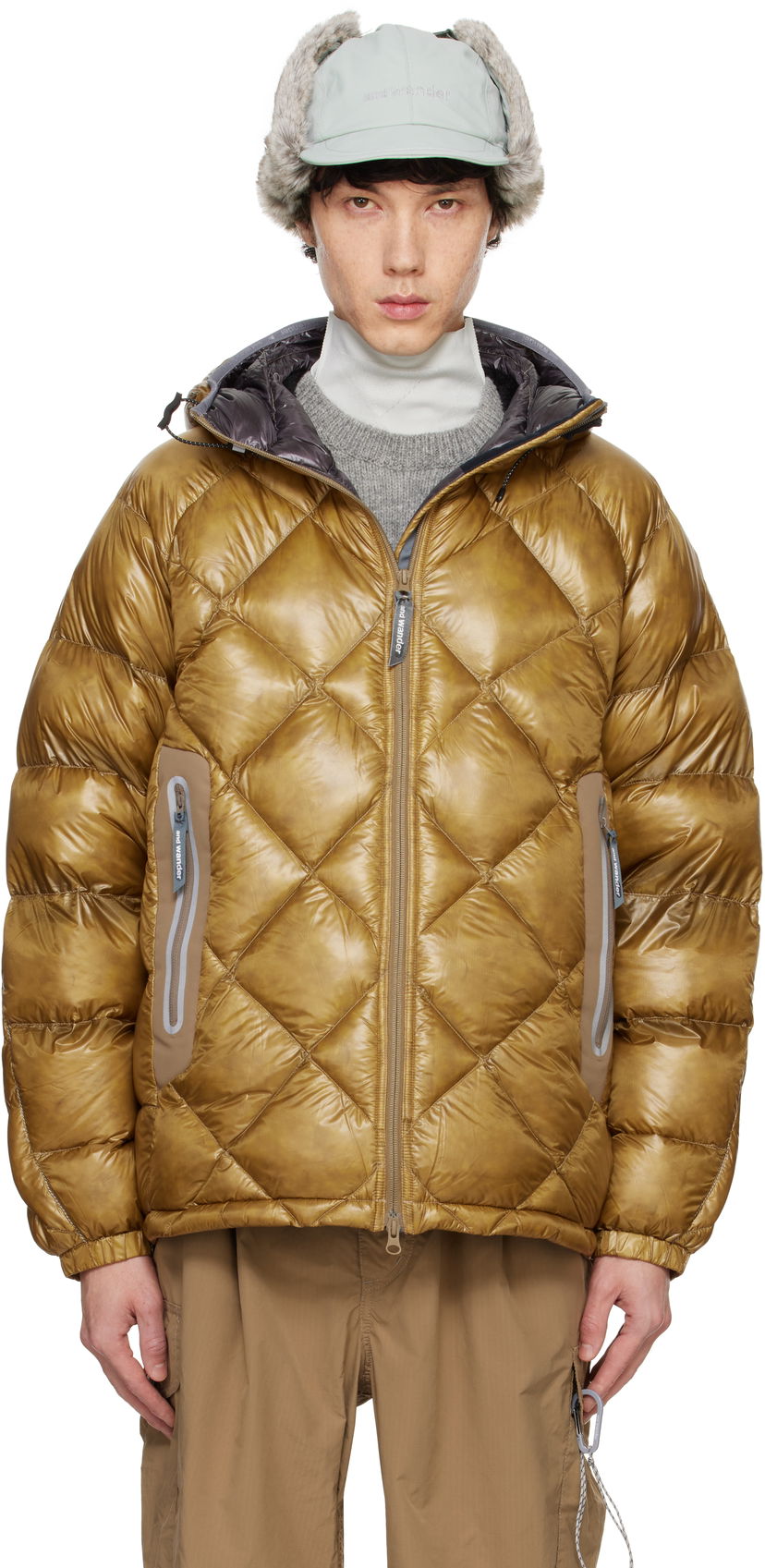 Puffer takki and wander Diamond Stitch Down Jacket Ruskea | 5744231105