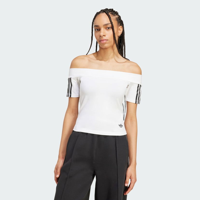 T-paita adidas Performance Adicolor Bandeau Off-The-Shoulder Tee Valkoinen | JV9741