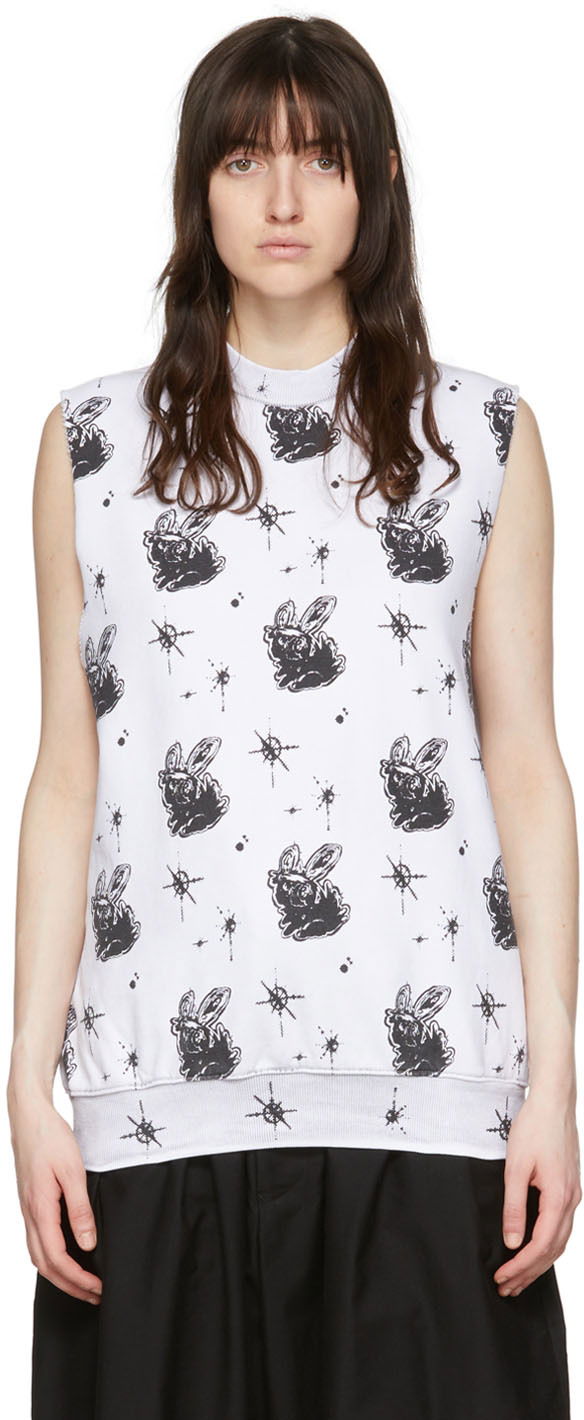 Tankkitoppi We11done We11done Graphic Print Tank Top Valkoinen | WD-TV1-22-559-U-WH, 0