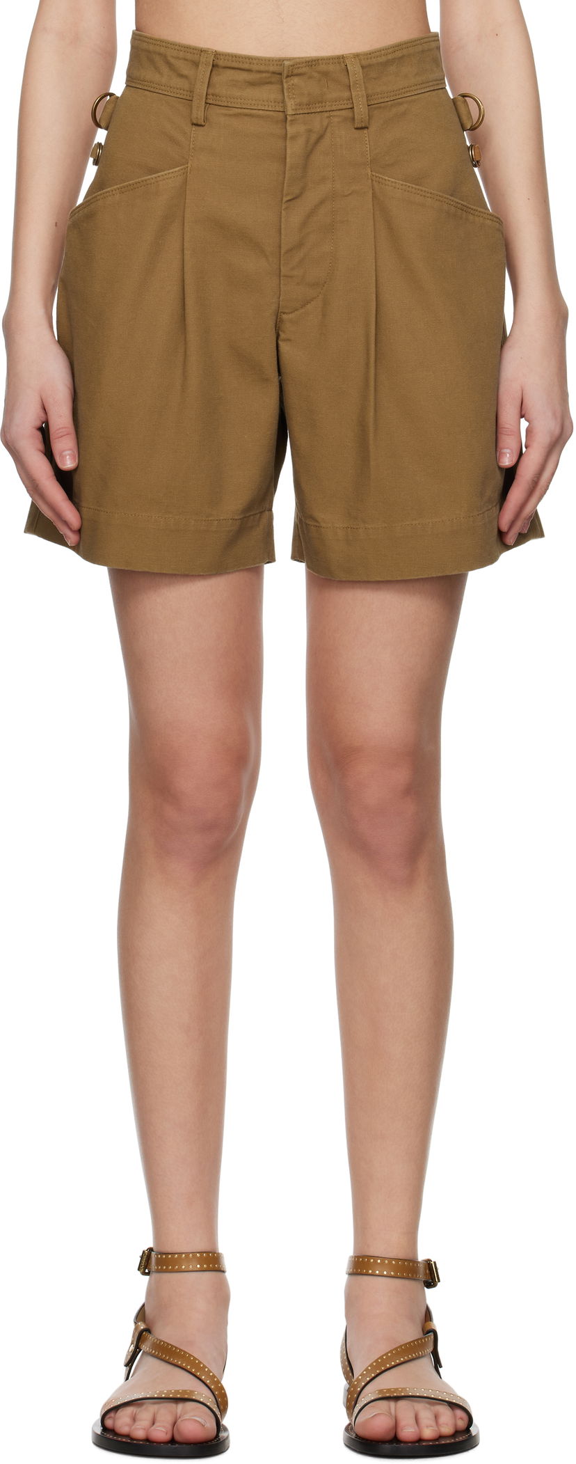 Shortsit ISABEL MARANT Isabel Marant Fairy Pleated Shorts Ruskea | SH0221FA-C2F01I