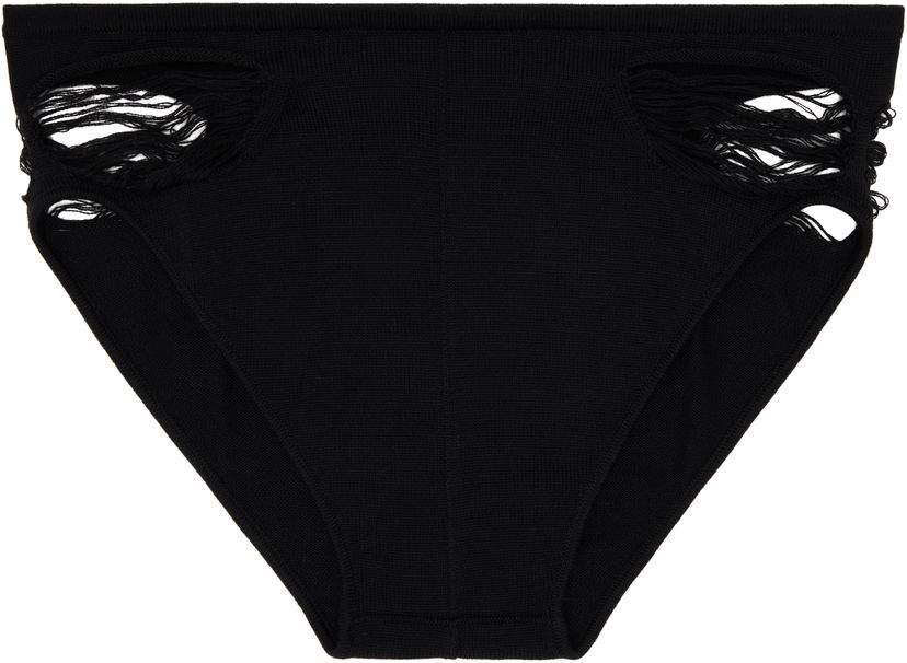 Pikkuhousut Rick Owens Rick Owens Shredded Merino Knit Briefs Musta | RR01E5673 KGRIDM