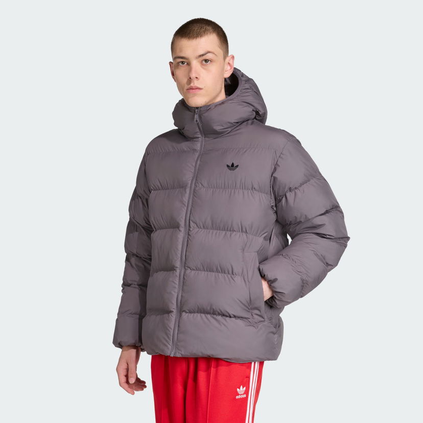 Puffer takki adidas Performance Hooded Puffer Jacket Harmaa | JX4122