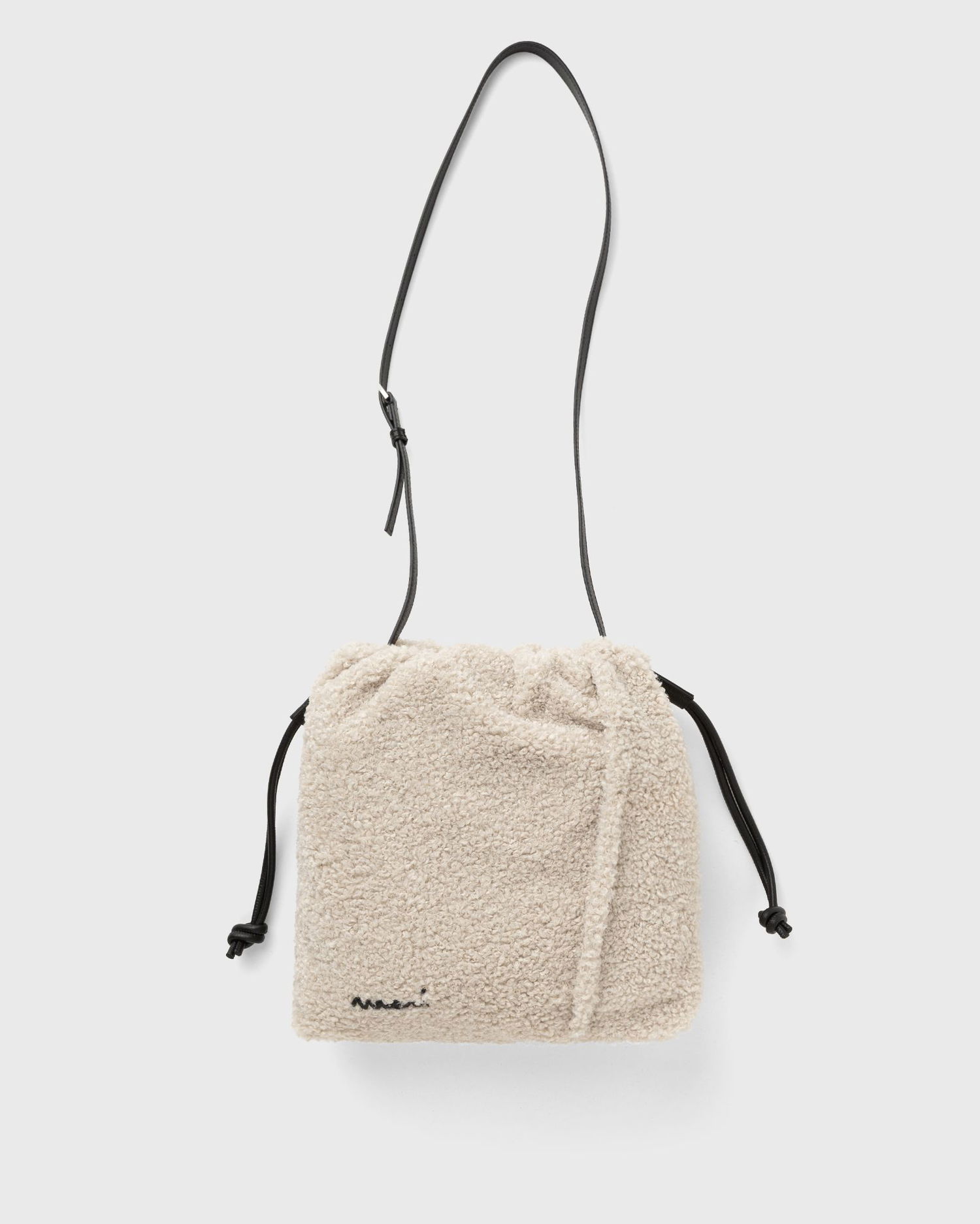 Olkalaukku Marni Sherpa Drawstring Shoulder Bag Beige | SBMQ0119Q1-00W11, 1