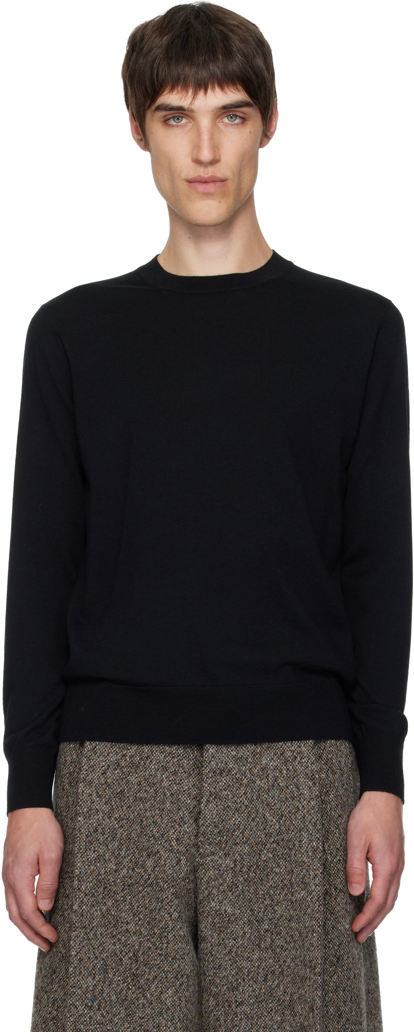 Villapaita Dries Van Noten Dries Van Noten Merino Wool Crewneck Sweater Musta | 252-021244-2700