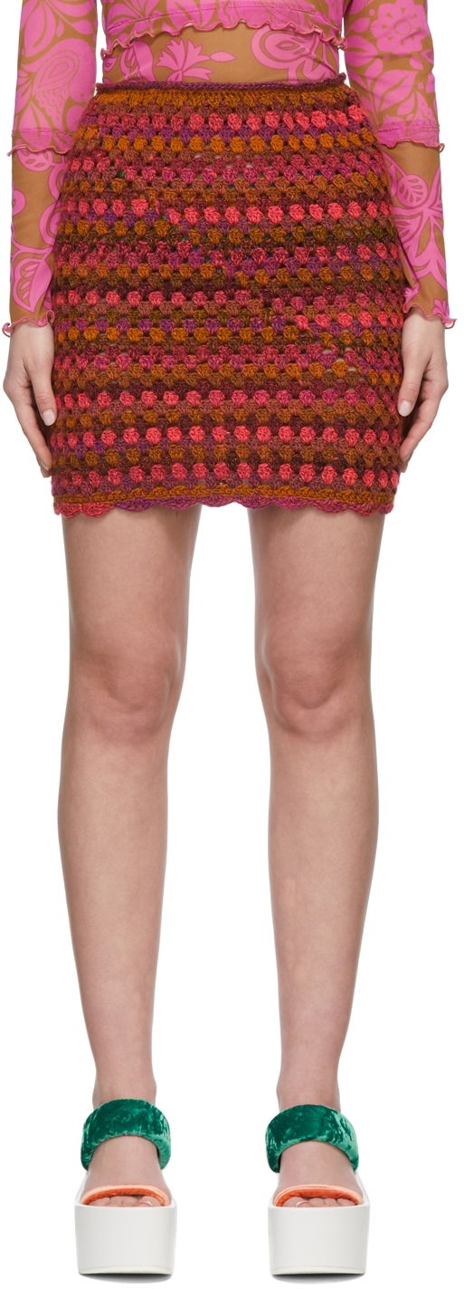 Hame Anna Sui Anna Sui Konry K Edition Ombre Crochet Miniskirt Monivärinen | 222N10