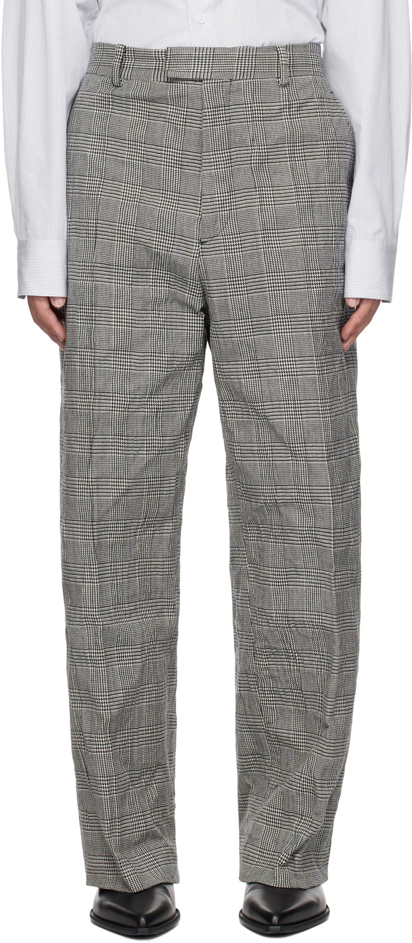 Housut VETEMENTS Vetements Metalized Wrinkled Tailored Trousers Harmaa | UA66PA110G