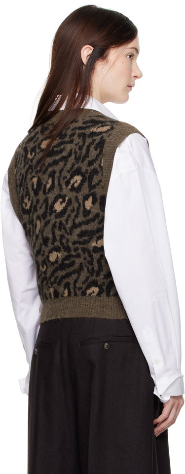 Villapaita A.P.C. Léana Knitted Leopard Print Vest Vihreä | WPAAO-F22325, 2