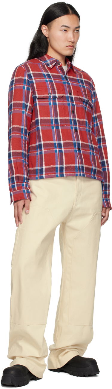 Paita Rick Owens Rick Owens DRKSHDW Hollywood Cropped Overshirt Punainen | DL01E6299 HCPJP, 3