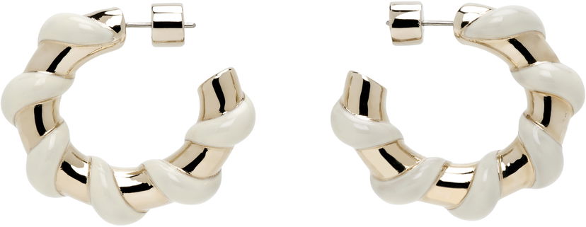 Korvakorut LANVIN Lanvin Melodie Candy Twisted Hoop Earrings Valkoinen | AW-CJFBO5-ENCY-P25