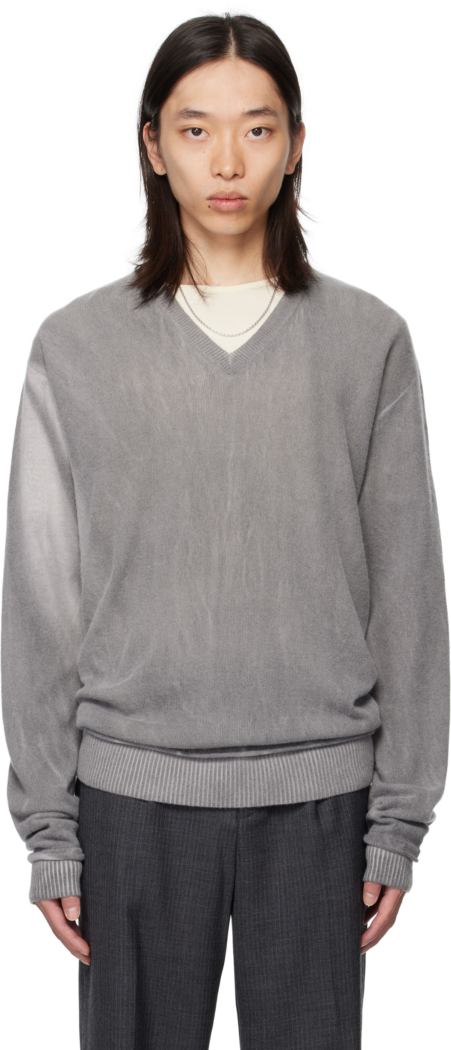Villapaita OUR LEGACY Our Legacy Parallel V-Neck Sweater Harmaa | M4253PGS, 0