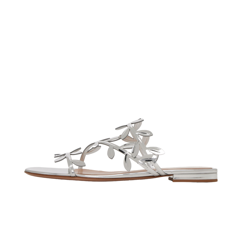 Tennarit ja kengät Gianvito Rossi Flavia 05 Leaf Detail Slide Sandals Metallinen | G15680-05RIC-MET