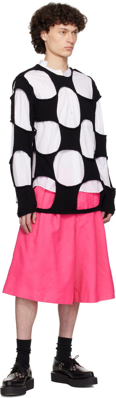 Villapaita Comme des Garçons Homme Plus Cotton Code Intarsia B Pattern Crewneck Sweater Musta | PO-N012-051, 3