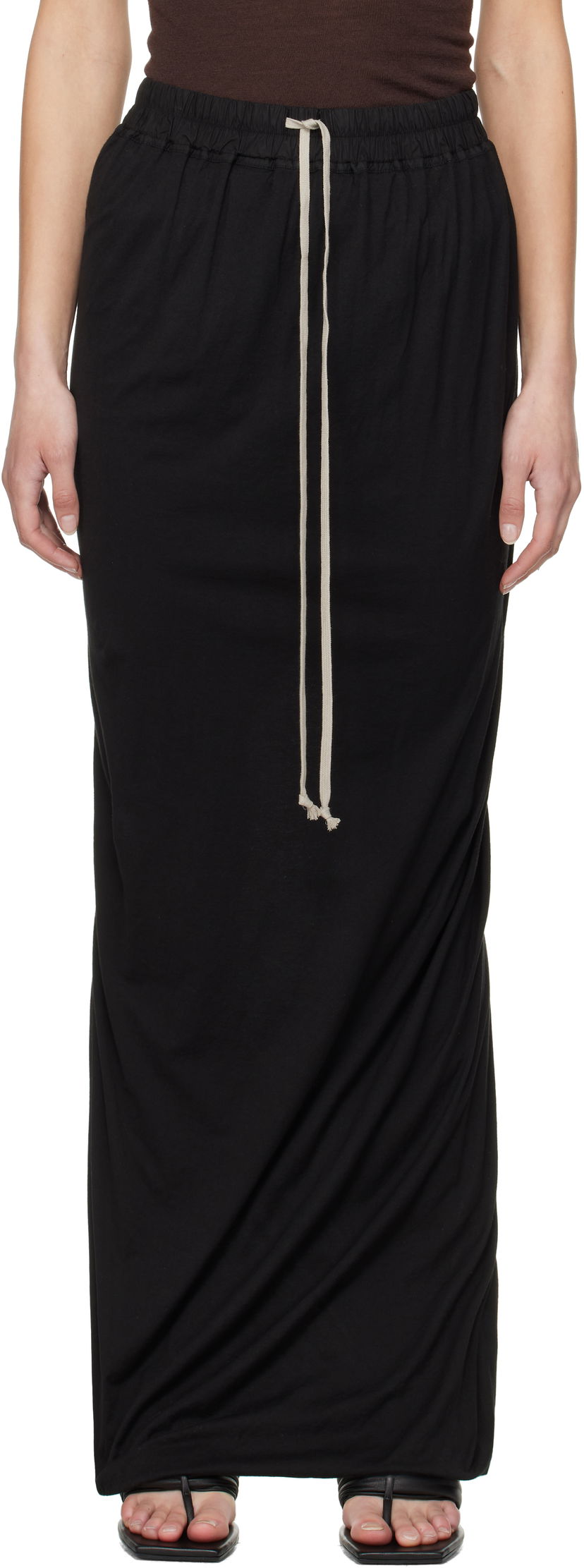 Hame Rick Owens Rick Owens DRKSHDW Hollywood Pull On Maxi Skirt Musta | DS01E3332 BHDB