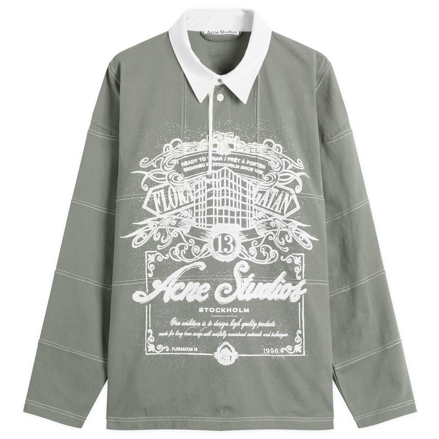Poolopaita Acne Studios Erber U Venice Logo Rugby Shirt, Size Small Vihreä | CL0396-DSQ, 1