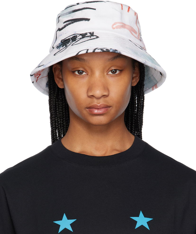 Hattu Études Julian Farade Training Print Bucket Hat Valkoinen | E24MC920A039P4