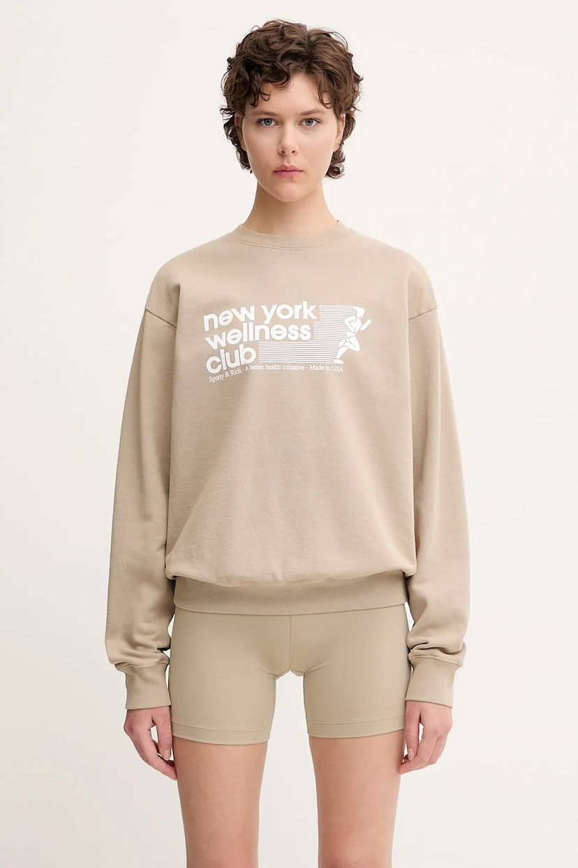 Huppari Sporty & Rich Sporty & Rich USA Wellness Club Sweatshirt Beige | ST071622128GY15