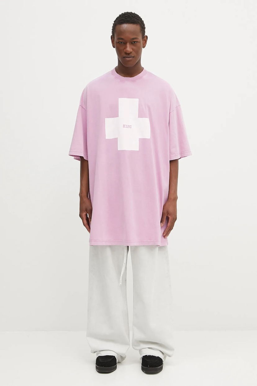 T-paita 032C 032C 'Point Zero' Print T-Shirt Vaaleanpunainen | S25.URC.0152.850
