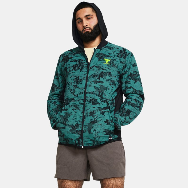 T-paita Under Armour Project Rock Iso Tide Hybridjacke für Herren Hydro Teal Vihreä | 1383215-449