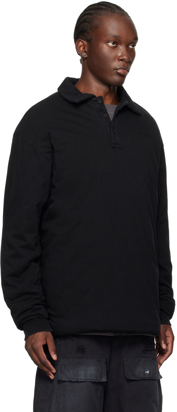 Villapaita We11done Padded Long Sleeve Polo Musta | WD-TT2-24-739-U-BK, 1