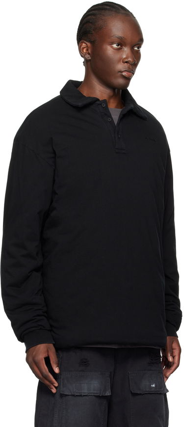 Villapaita We11done Padded Long Sleeve Polo Musta | WD-TT2-24-739-U-BK, 1