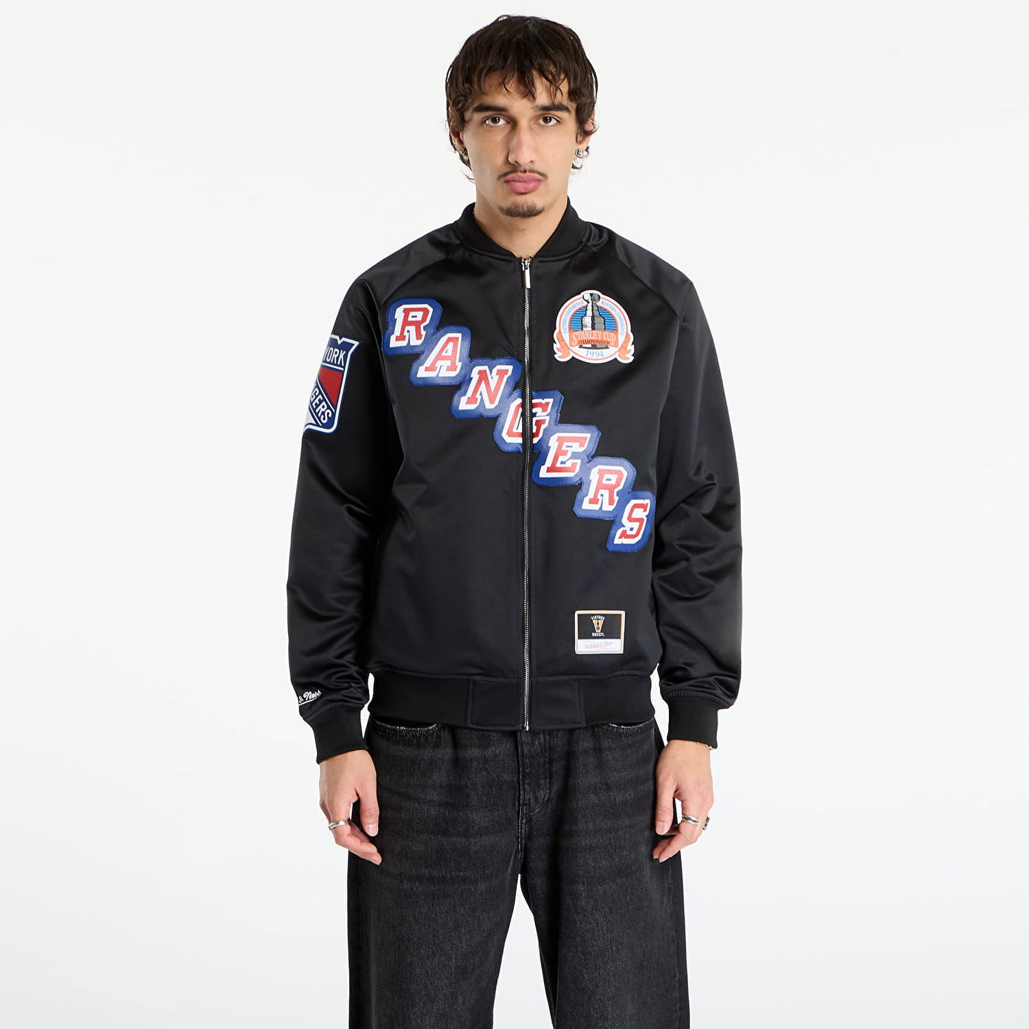 Bomber-takki Mitchell & Ness Maxxed Out NHL Rangers Mark Messier Satin Jacket Musta | JK11279-NYABLCK, 0