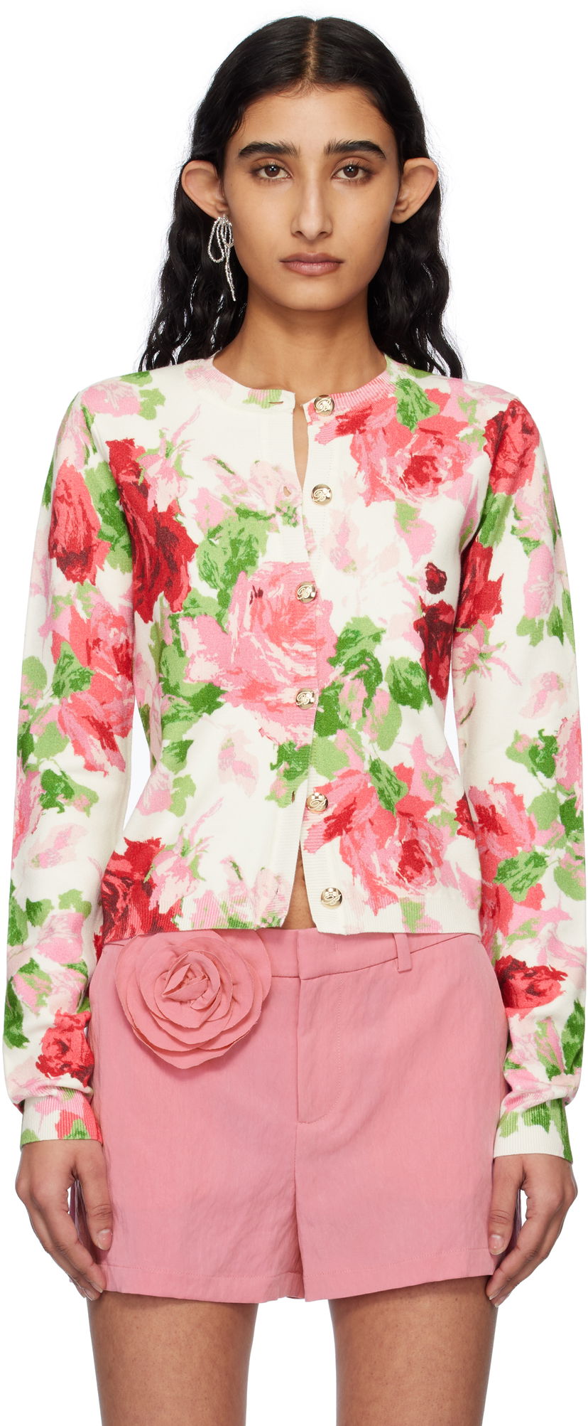 Villapaita Blumarine Blumarine Peony-Print Viscose Cardigan Monivärinen | P522M542A