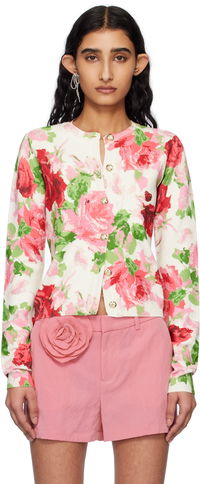 Blumarine Peony-Print Viscose Cardigan