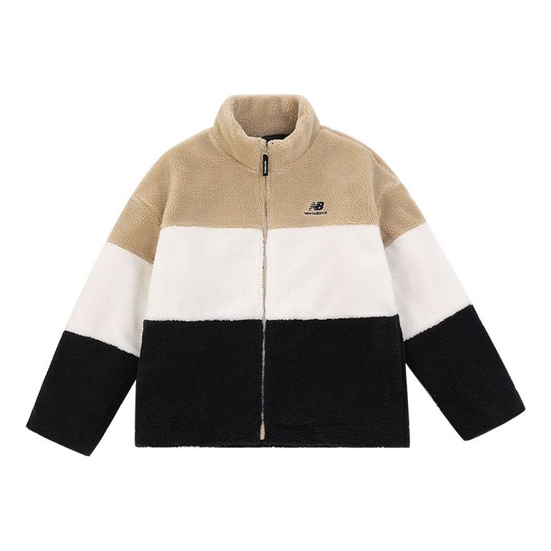 Huppari New Balance Plus Colorblock Patch Detail Teddy Jacket Ruskea | 6DC44823-BEI
