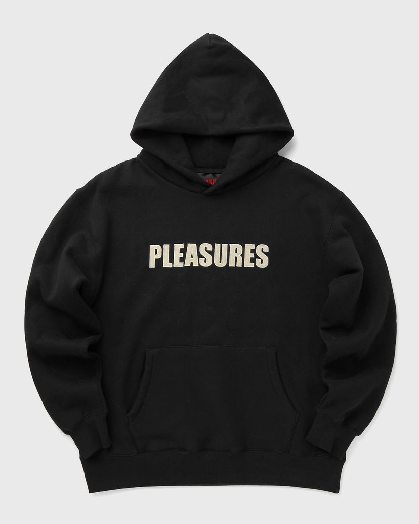 Huppari Pleasures Pleasures Wave Quilted Hoodie Musta | P24W007-BLACK